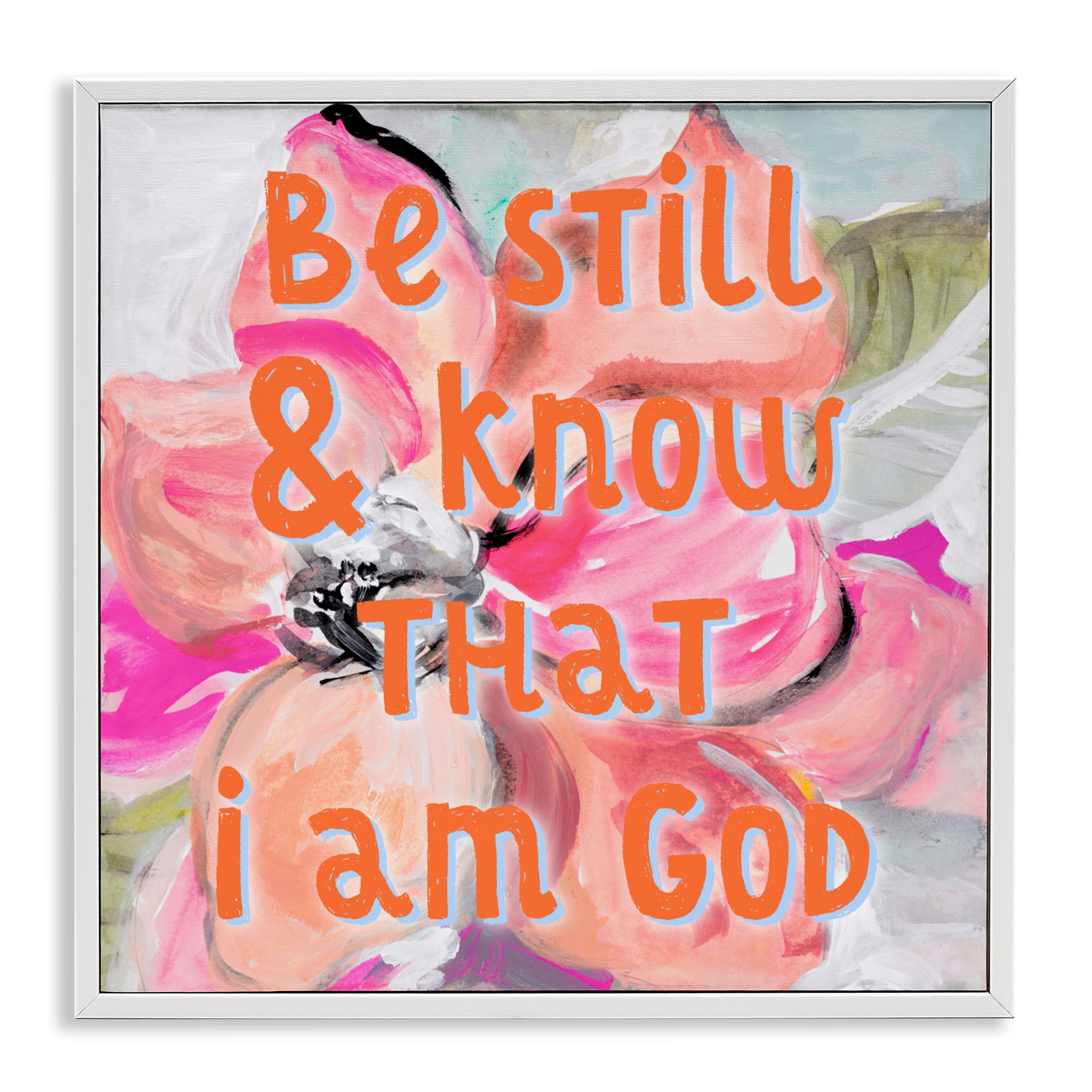 Stupell Industries Bright Be Still Scripture White Framed Giclee Art, design by Lanie Loreth