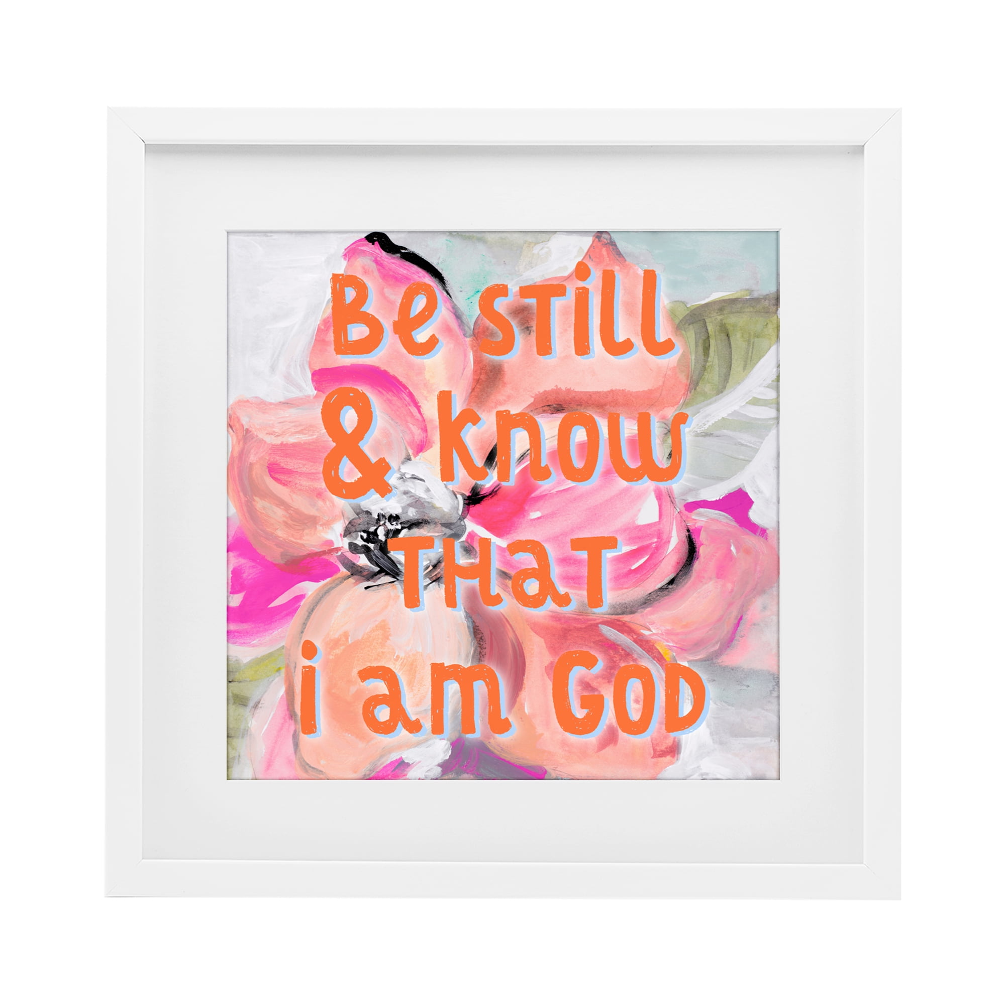 Stupell Industries Bright Be Still Scripture White Framed Print Under Glass, design by Lanie Loreth