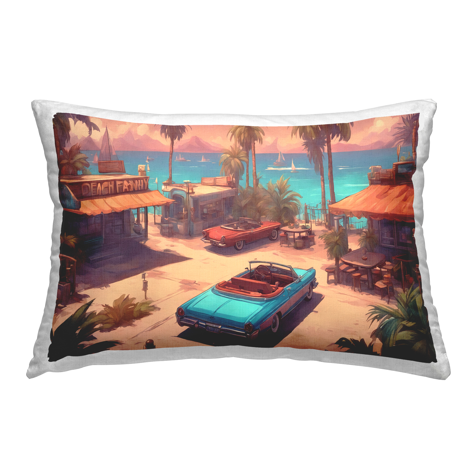 Stupell Industries Bright Beach Hues View Decorative Printed Throw Pillow Design by Noah Bay.