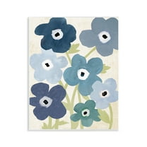 Stupell Industries Bright Blue Garden Buds Floral Painting Unframed Art Print Wall Art, 11 x 14