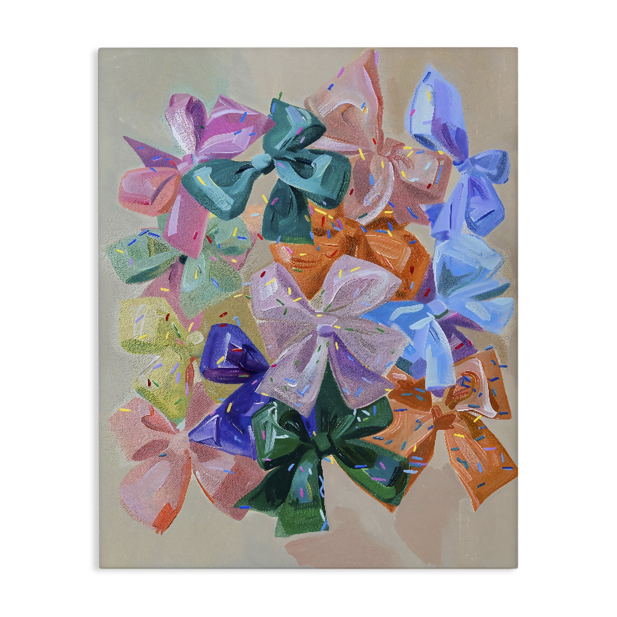 Stupell Industries Bright Bows Cluster with Sprinkles Canvas Wall Art, design by The Prints Vibe