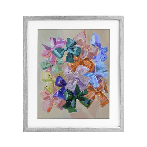 Stupell Industries Art Deco Bright Bows Cluster with Sprinkles Gray Framed Print Under Glass, 17 x 21, by The Prints Vibe