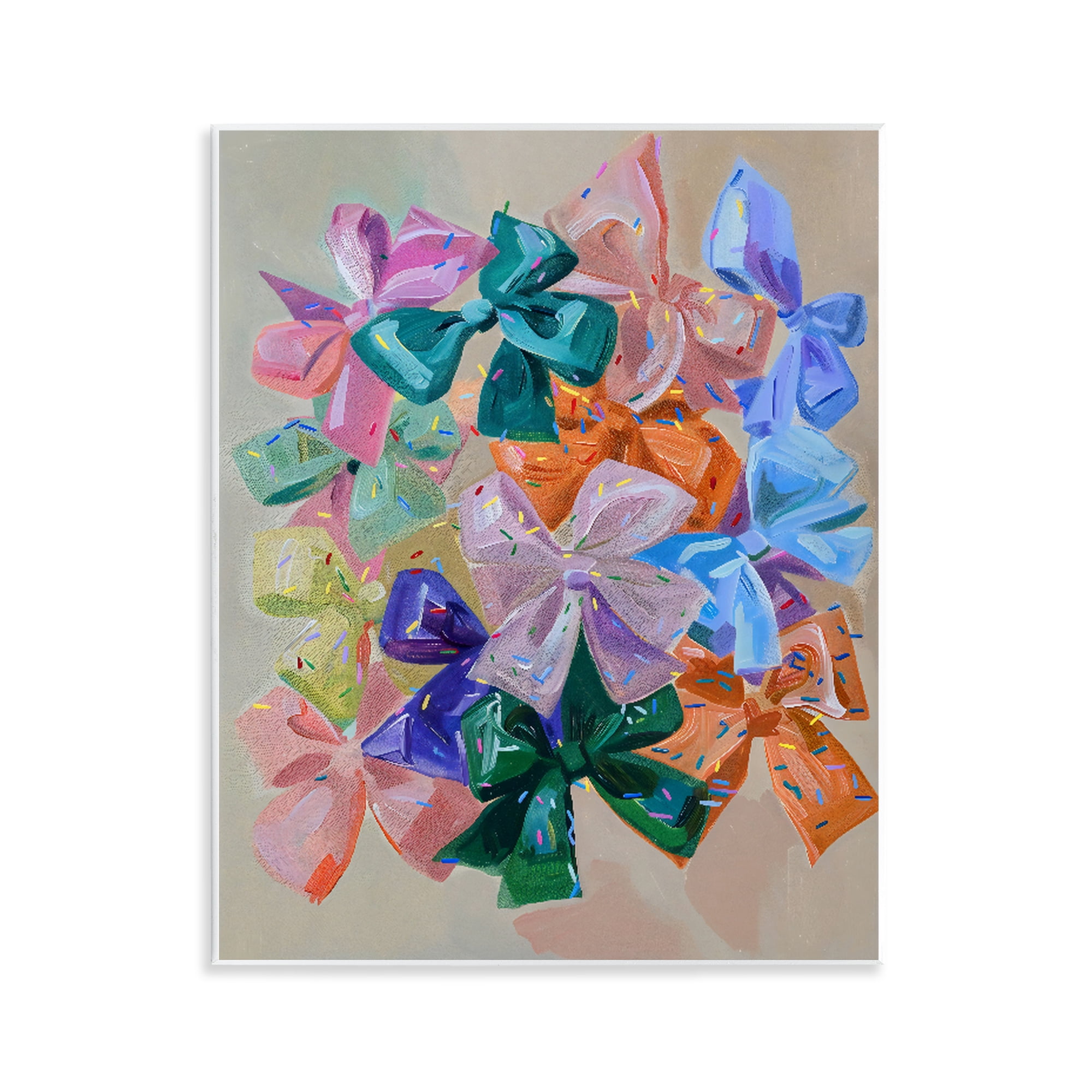 Stupell Industries Bright Bows Cluster with Sprinkles Wall Plaque Art, design by The Prints Vibe