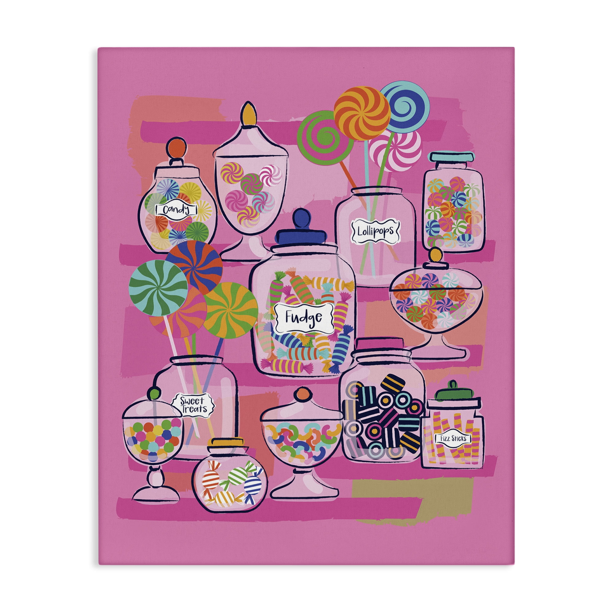 Stupell Industries Bright Candy Jars Food & Beverage Painting Wrapped Canvas Art Print Wall Art, 16 x 20