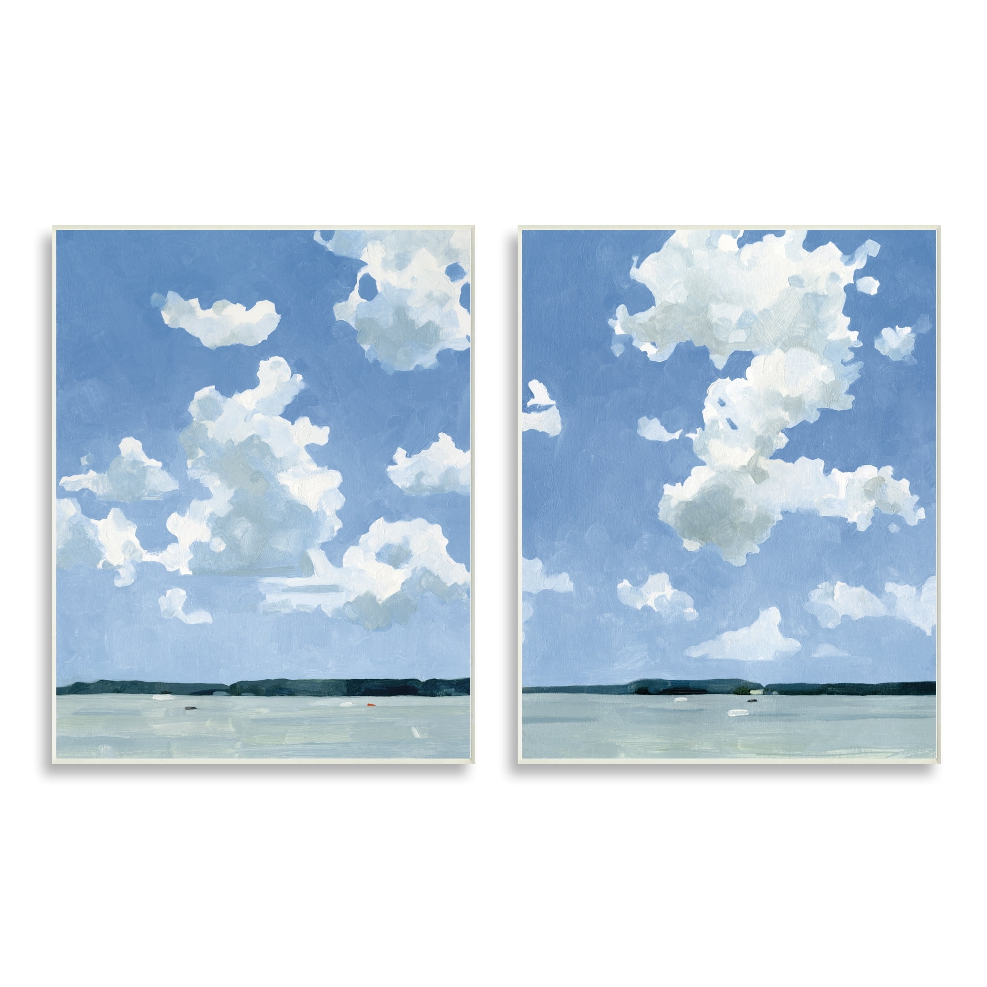 Stupell Industries Bright Cloudy Sky Lake Water Landscape Summer Day, 13 x 19, Design by Emma Caroline