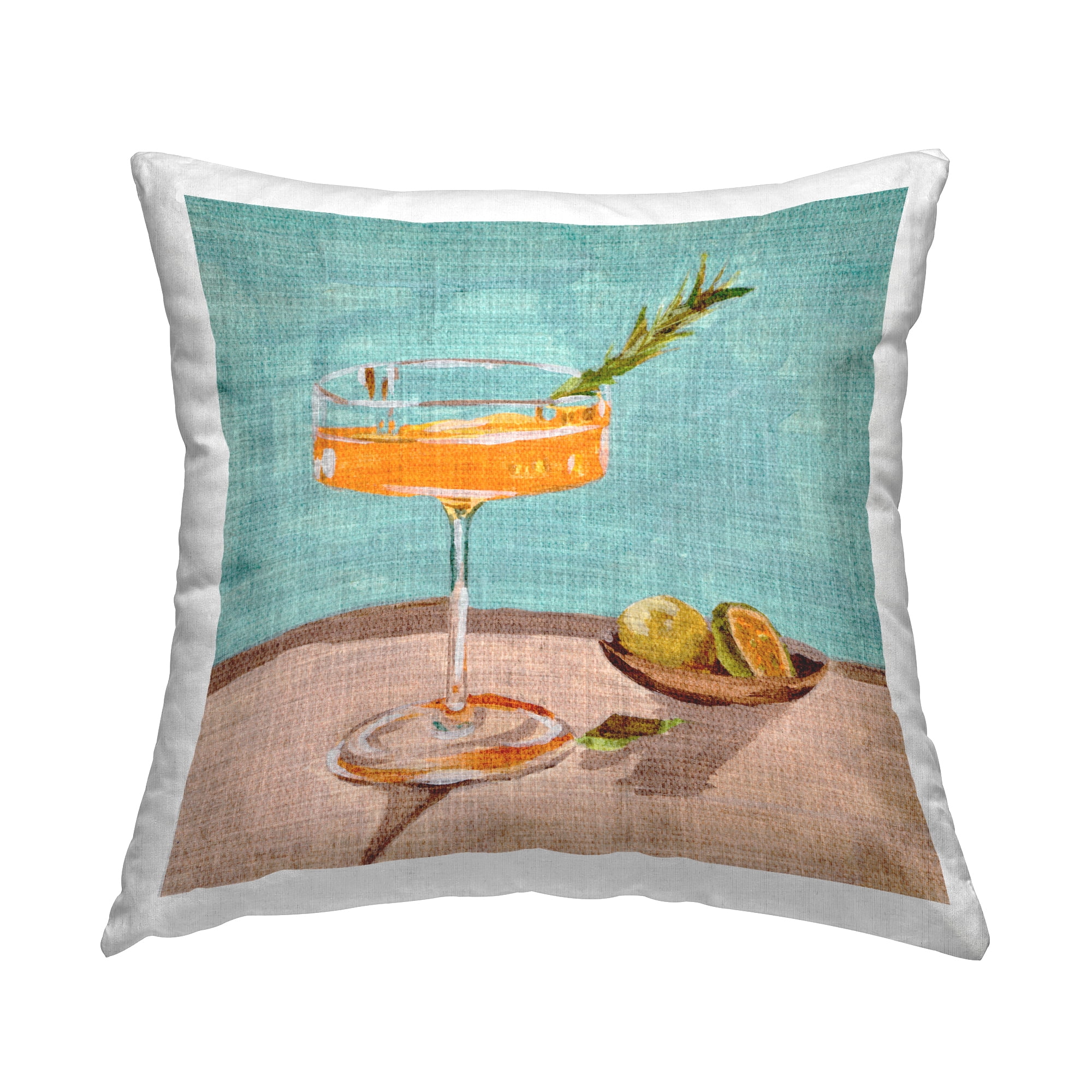 Stupell Industries Bright Cocktail Glass Decorative Printed Throw Pillow Design by Melissa Wang .