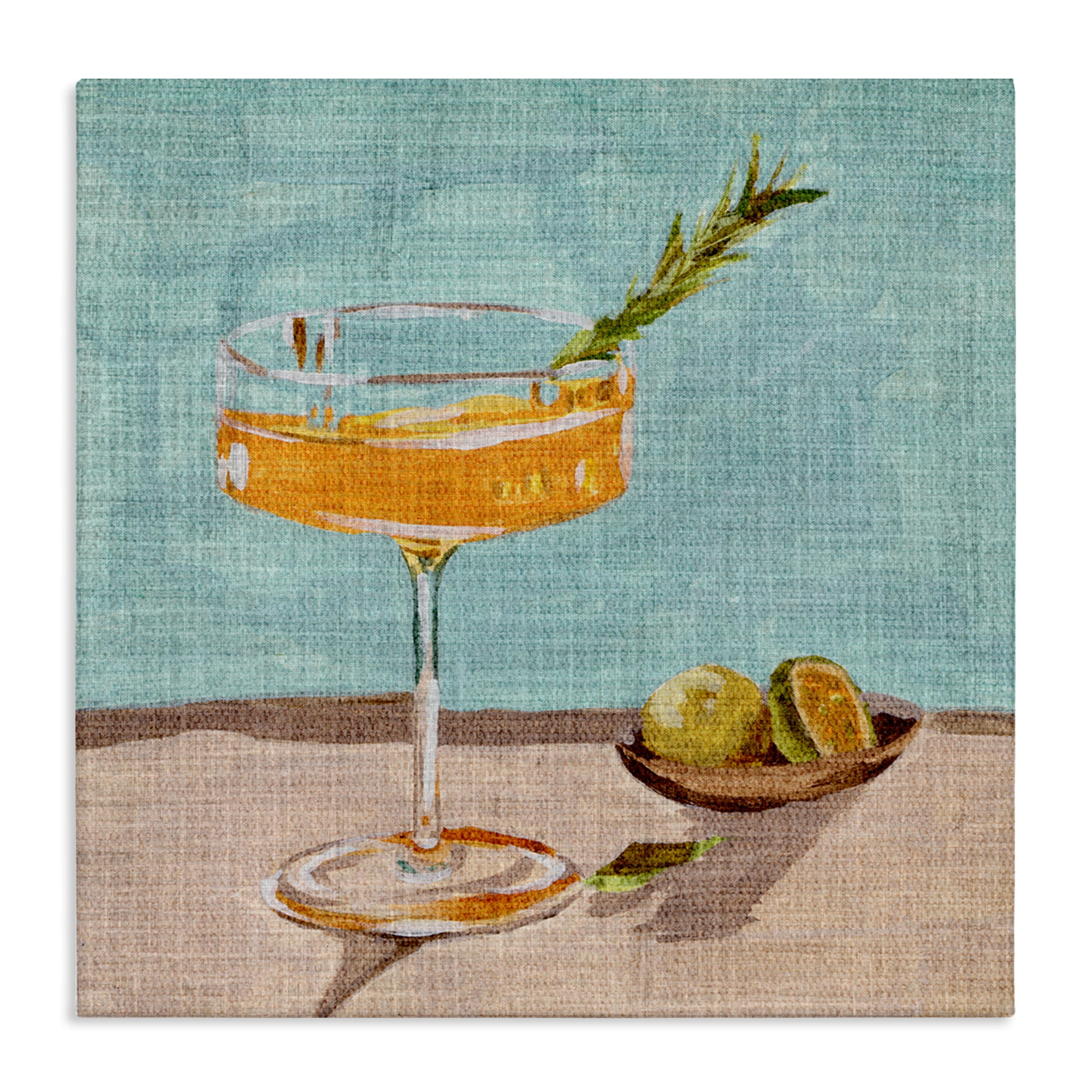 Stupell Industries Bright Cocktail Glass Food & Beverage Painting Wrapped Canvas Art Print Wall Art, 24 x 24
