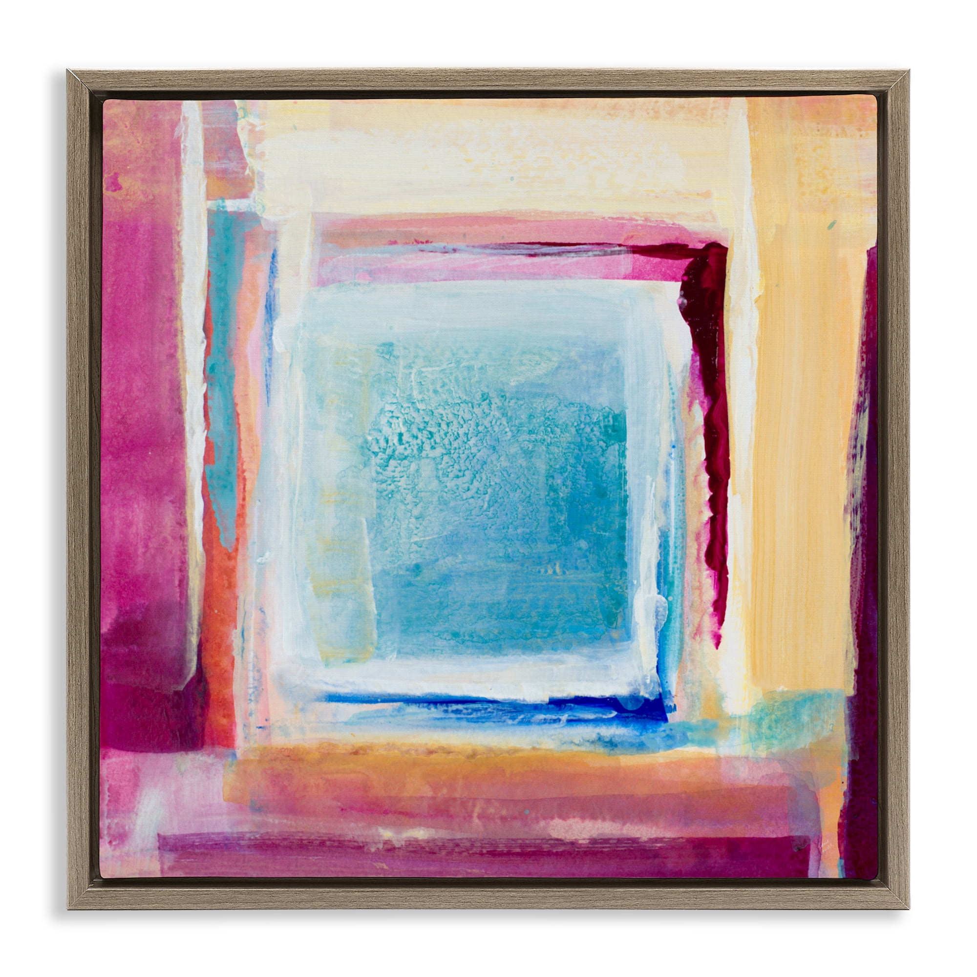 Stupell Industries Bright Colors New Day Brown Framed Floater Canvas Wall Art, design by Lanie Loreth