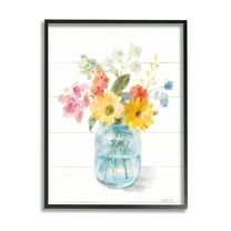Stupell Industries Bright Country Florals Bouquet Graphic Art Black Framed Art Print Wall Art, Design by Danhui Nai