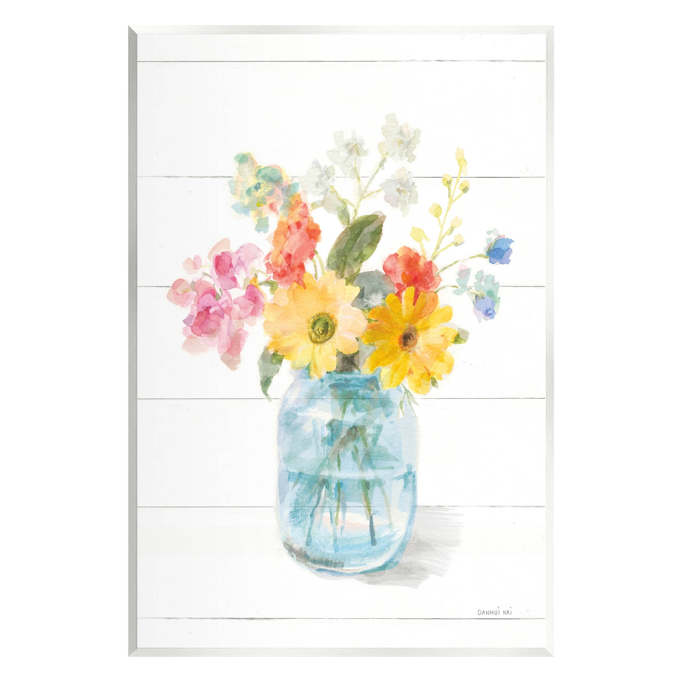 Stupell Industries Bright Country Florals Bouquet Graphic Art Unframed Art Print Wall Art, Design by Danhui Nai