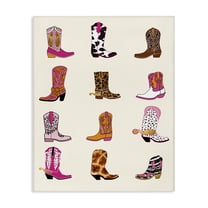 Stupell Industries Bright Cowboy Boots & Spurs Fashion Painting Wrapped Canvas Canvas Art Print Wall Art, 16 x 20