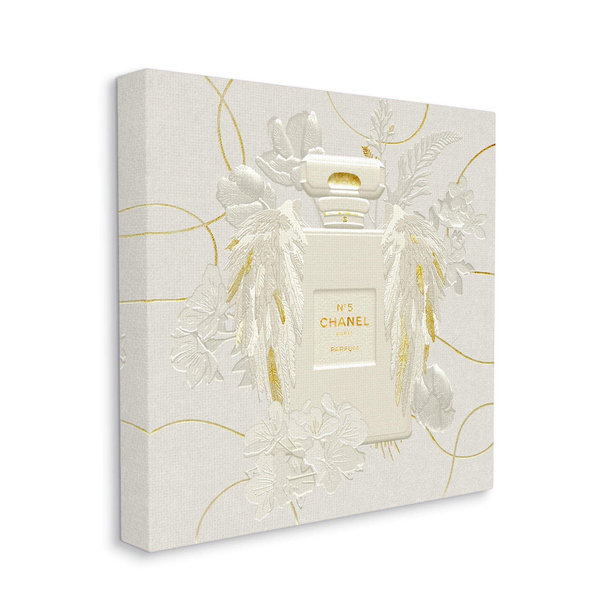 Stupell Industries Bright Elegant Glam Fashion Bottle White Florals Canvas Wall Art by Ziwei Li