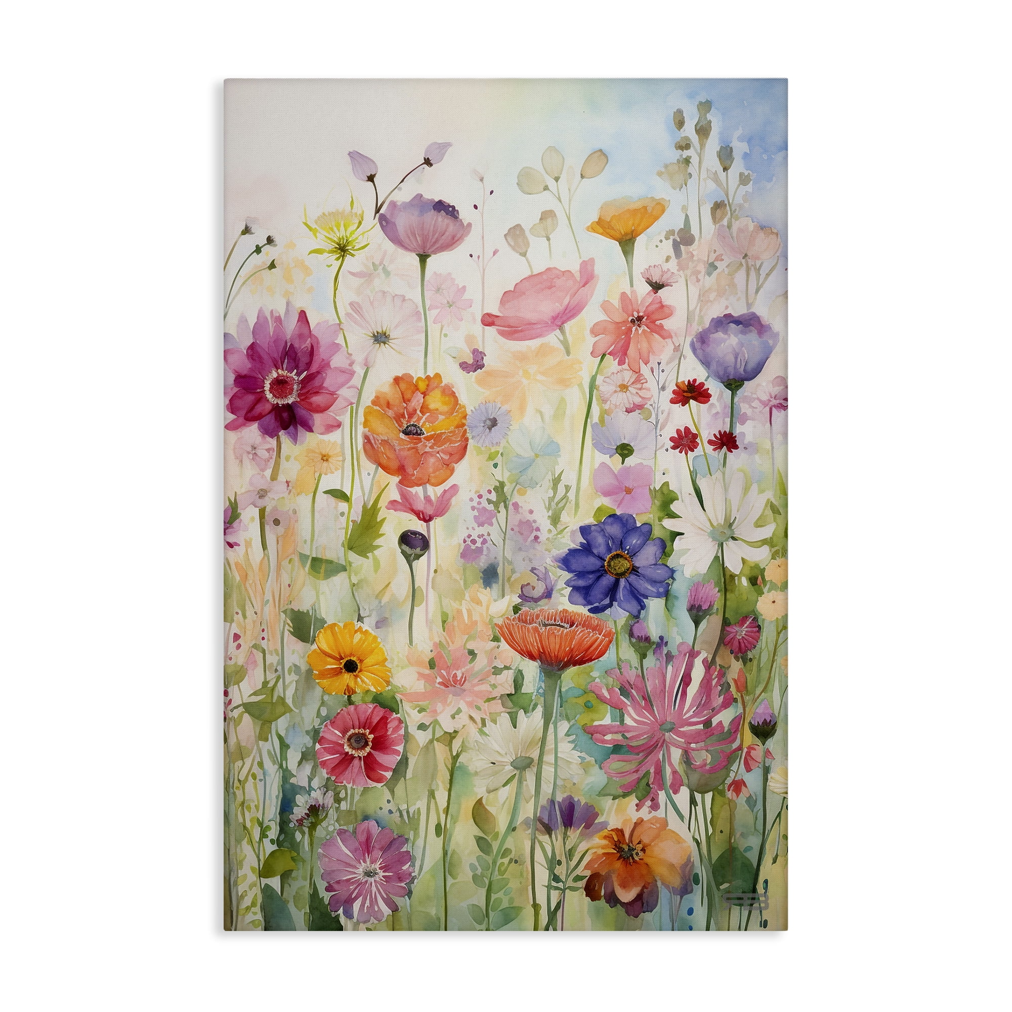 Stupell Industries Bright Floral Garden Botanical & Floral Painting Gallery Wrapped Canvas Art Print Wall Art, 16 x 24