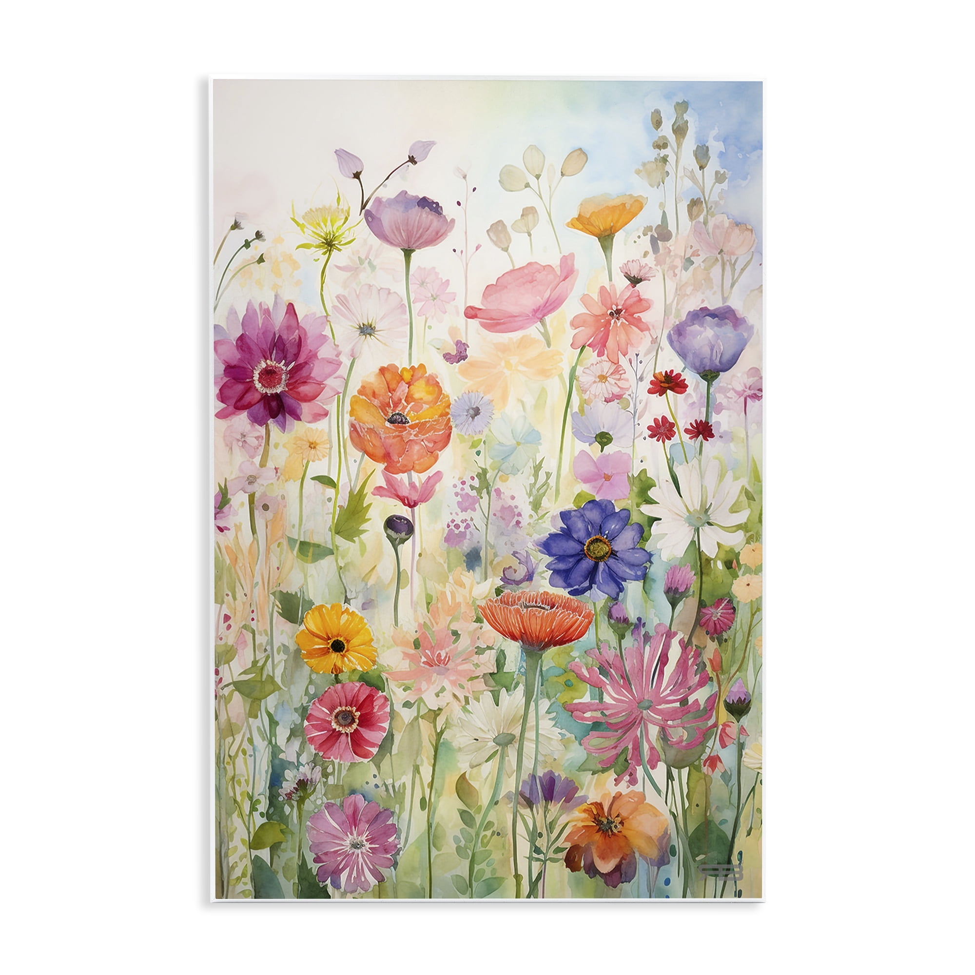 Stupell Industries Bright Floral Garden Botanical & Floral Painting Unframed Art Print Wall Art, 13 x 19