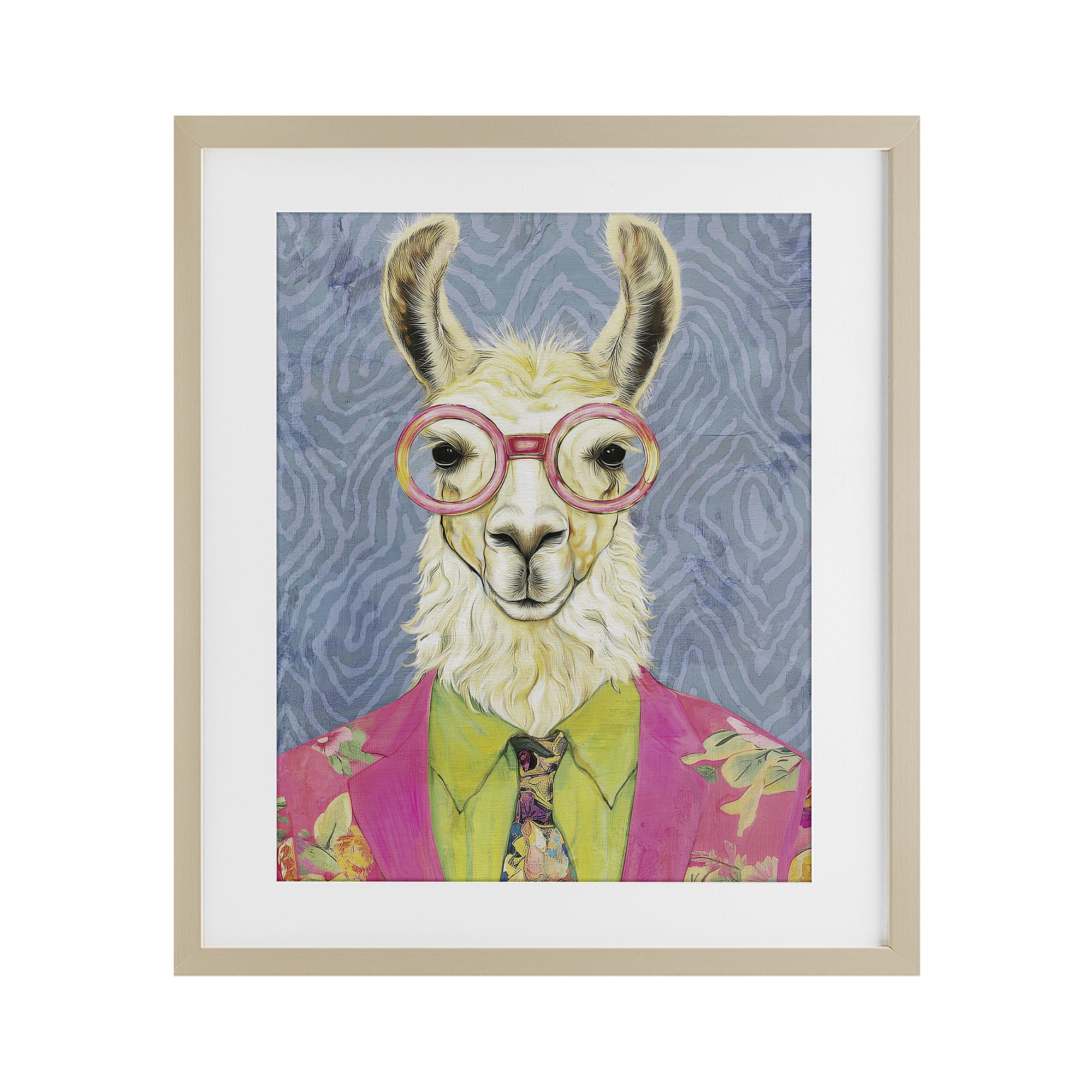 Stupell Industries Bright Gaze Llama Birch Framed Print Under Glass, design by Svetlana Aleynikova
