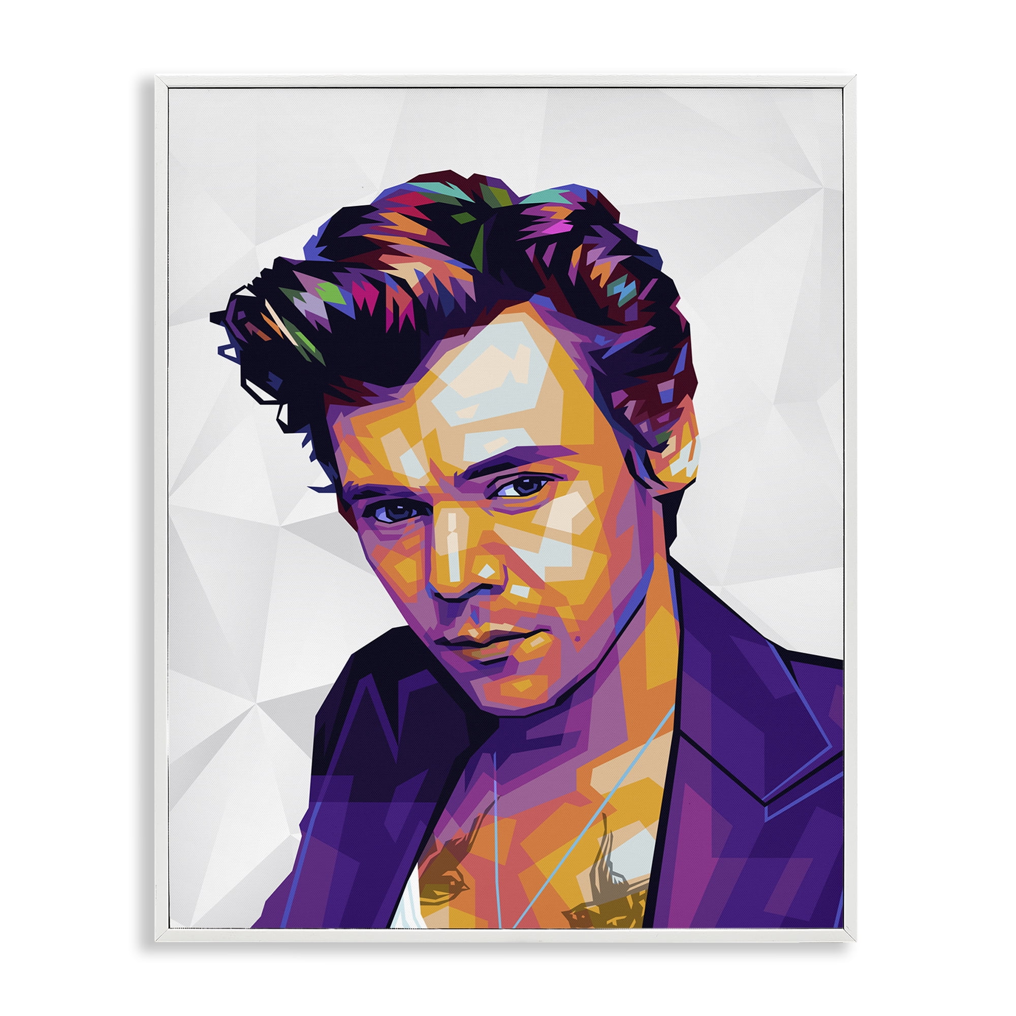 Stupell Industries Bright Hued Harry People Painting White Framed Art Print Wall Art, 16 x 20