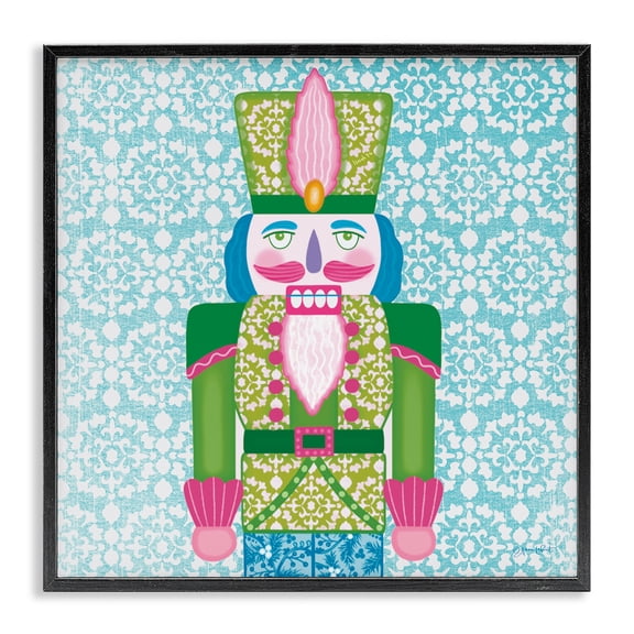 Stupell Industries Bright Hued Seasonal Nutcracker Black Framed Giclee Art design by Annie LaPoint, 24 x 24