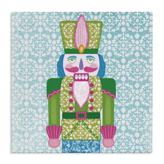 Stupell Industries Bright Hued Seasonal Nutcracker Canvas Wall Art design by Annie LaPoint, 24 x 24