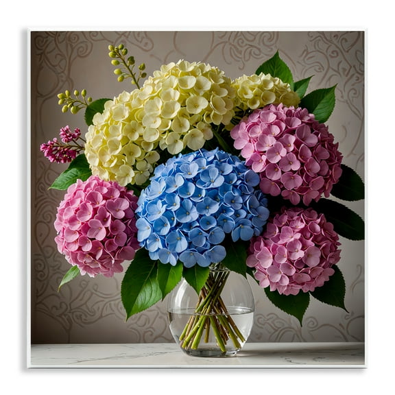 Stupell Industries Bright Hydrangeas Bouquet Plants & Flowers Painting Unframed Art Print Wall Art, 12 x 12