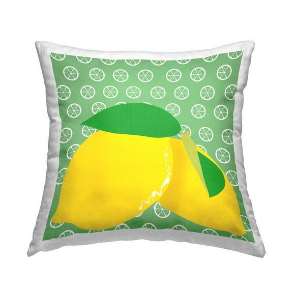 Stupell Industries Bright Lemon Fruit Decorative Printed Throw Pillow Design by Daniela Santiago.