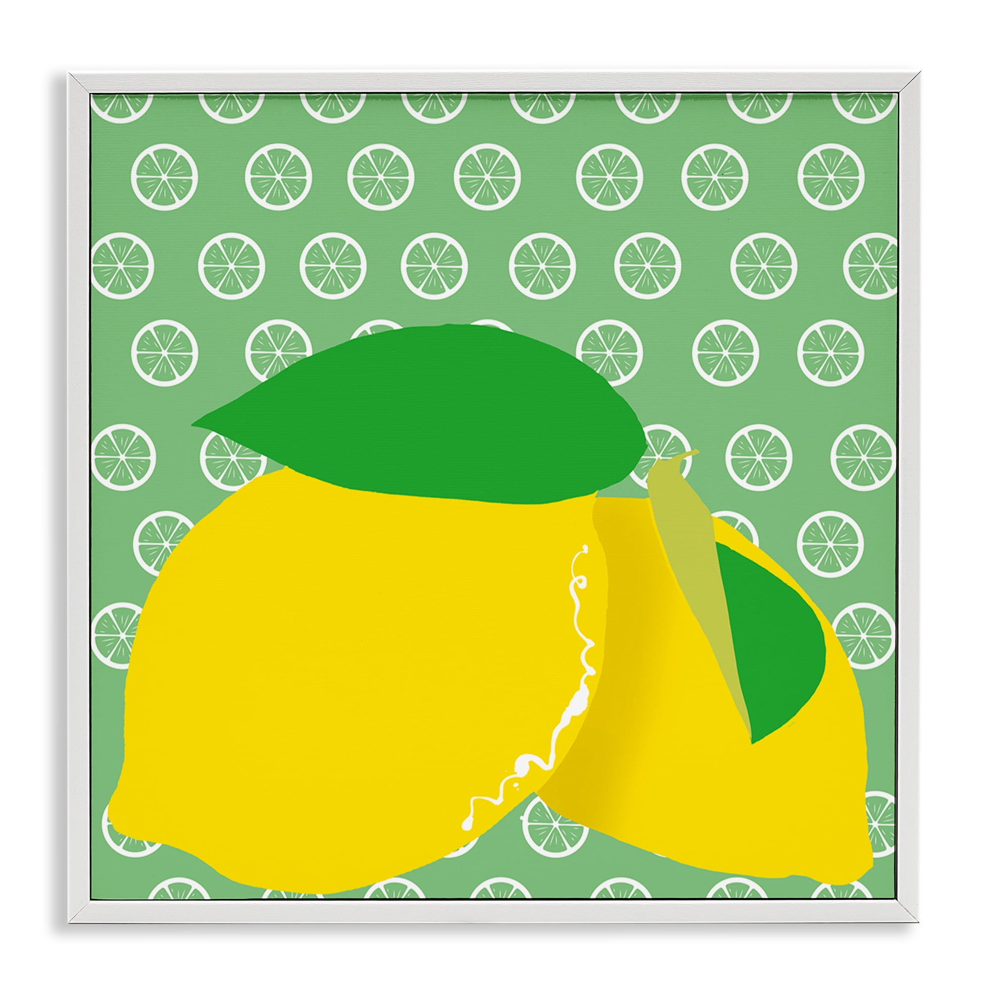 Stupell Industries Bright Lemon Fruit Food & Beverage Painting White Framed Art Print Wall Art, 17 x 17