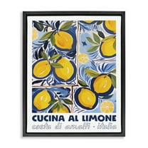 Stupell Industries Bright Mediterranean Lemons Food & Beverage Painting Black Floater Framed Canvas Art Print Wall Art, 17 x 21