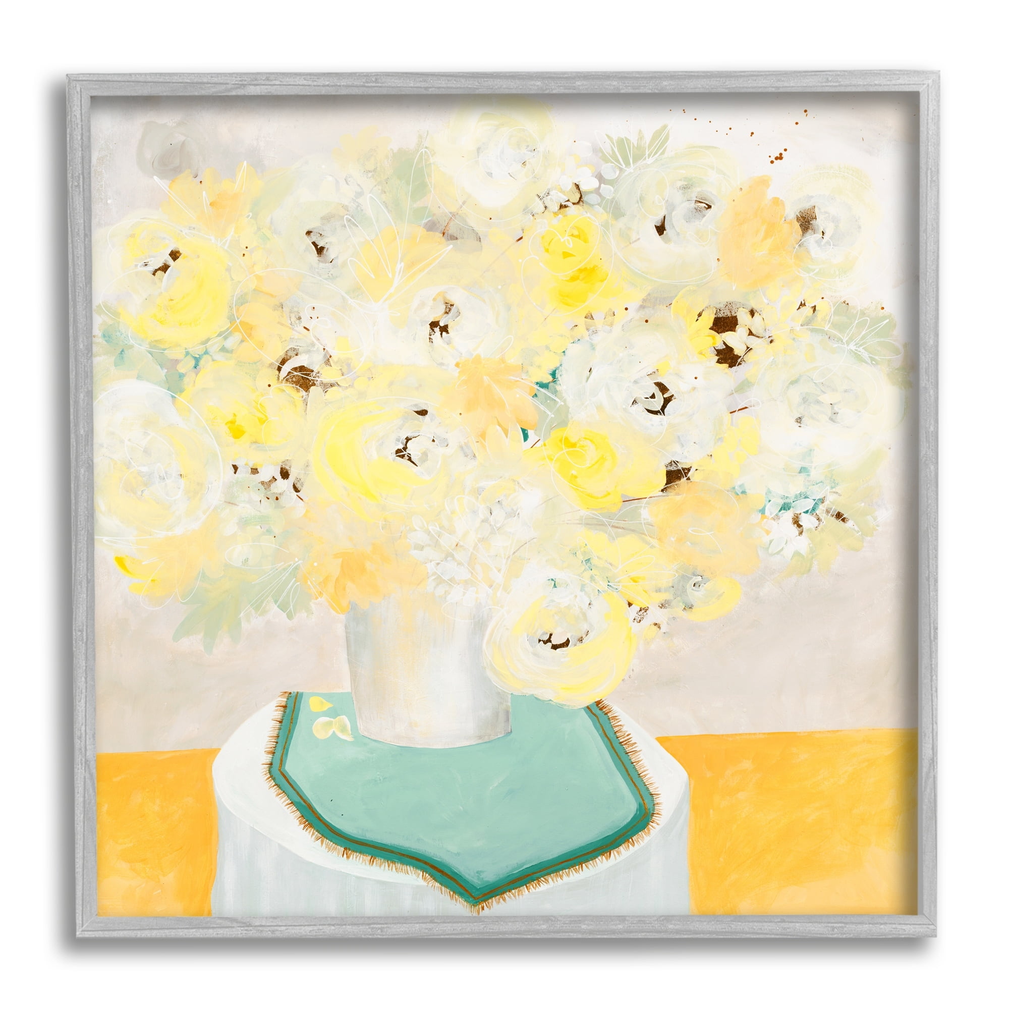 Stupell Industries Bright Modern Flower Blossoms Bouquet Collage Painting , 17 x 17, Design by Ruth Fromstein
