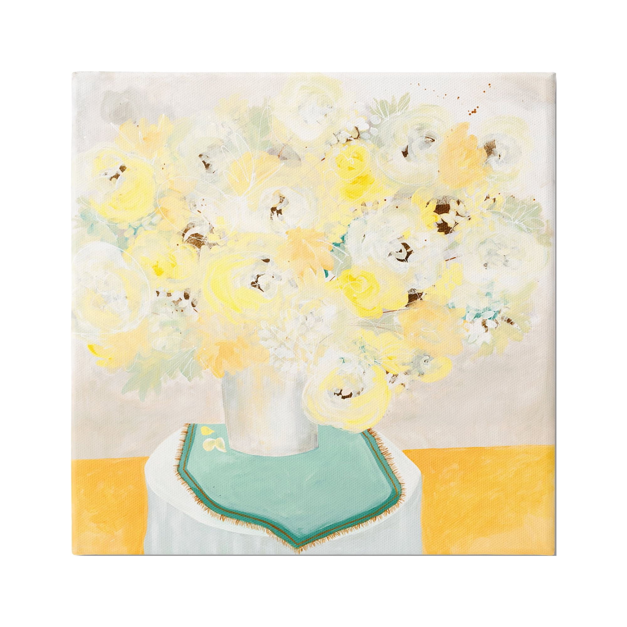 Stupell Industries Bright Modern Flower Blossoms Bouquet Collage Painting Country Drawing Gallery-Wrapped Canvas Print Wall Art, 30 x 30, Design by Ruth Fromstein