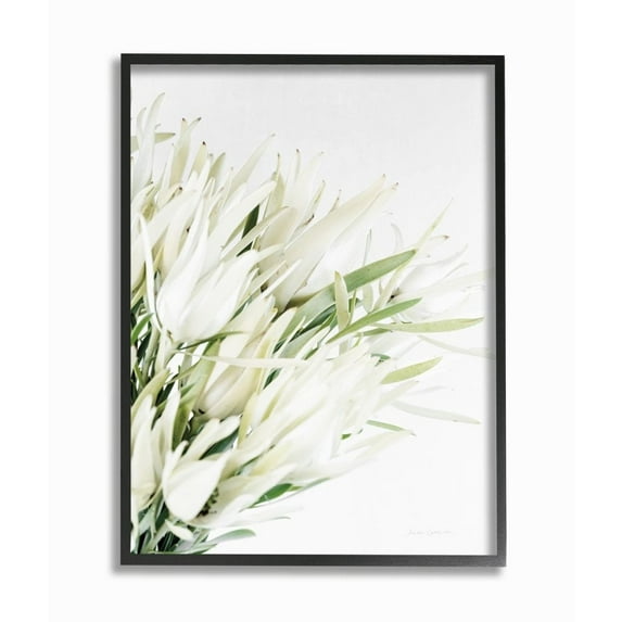 Stupell Industries Bright Natural Flower Arrangement White Green Photograph Framed Wall Art Design by Elise Catterall, 24" x 30", Black Framed