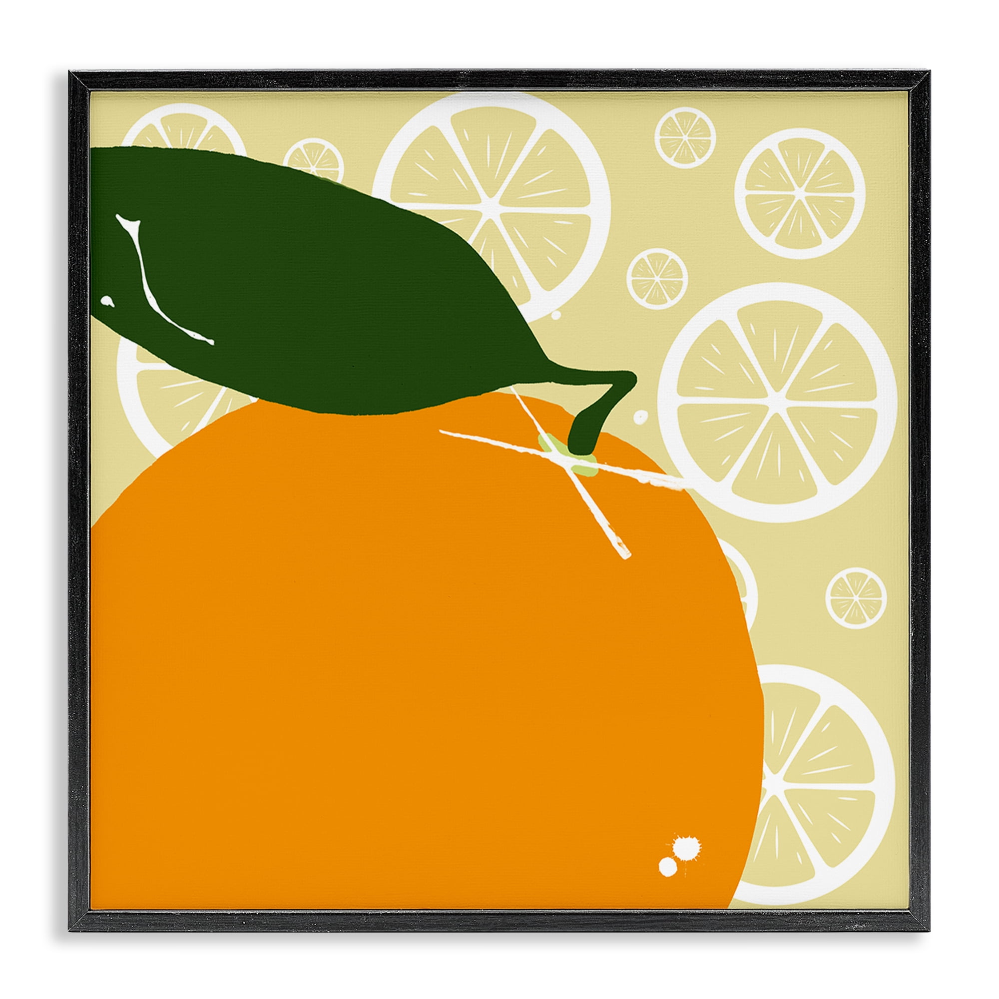 Stupell Industries Bright Orange Fruit Food & Beverage Painting Black Framed Art Print Wall Art, 24 x 24