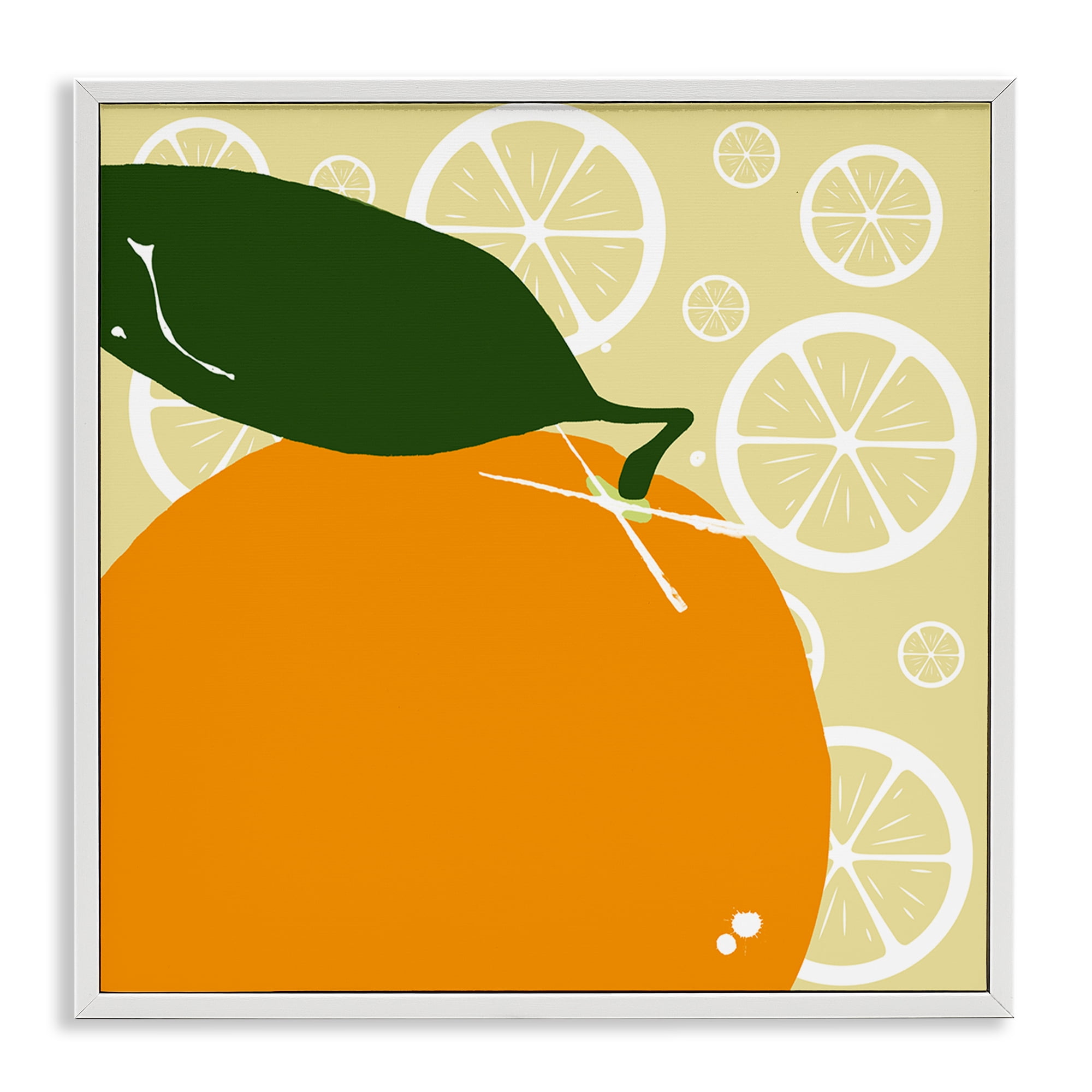 Stupell Industries Bright Orange Fruit Food & Beverage Painting White Framed Art Print Wall Art, 12 x 12
