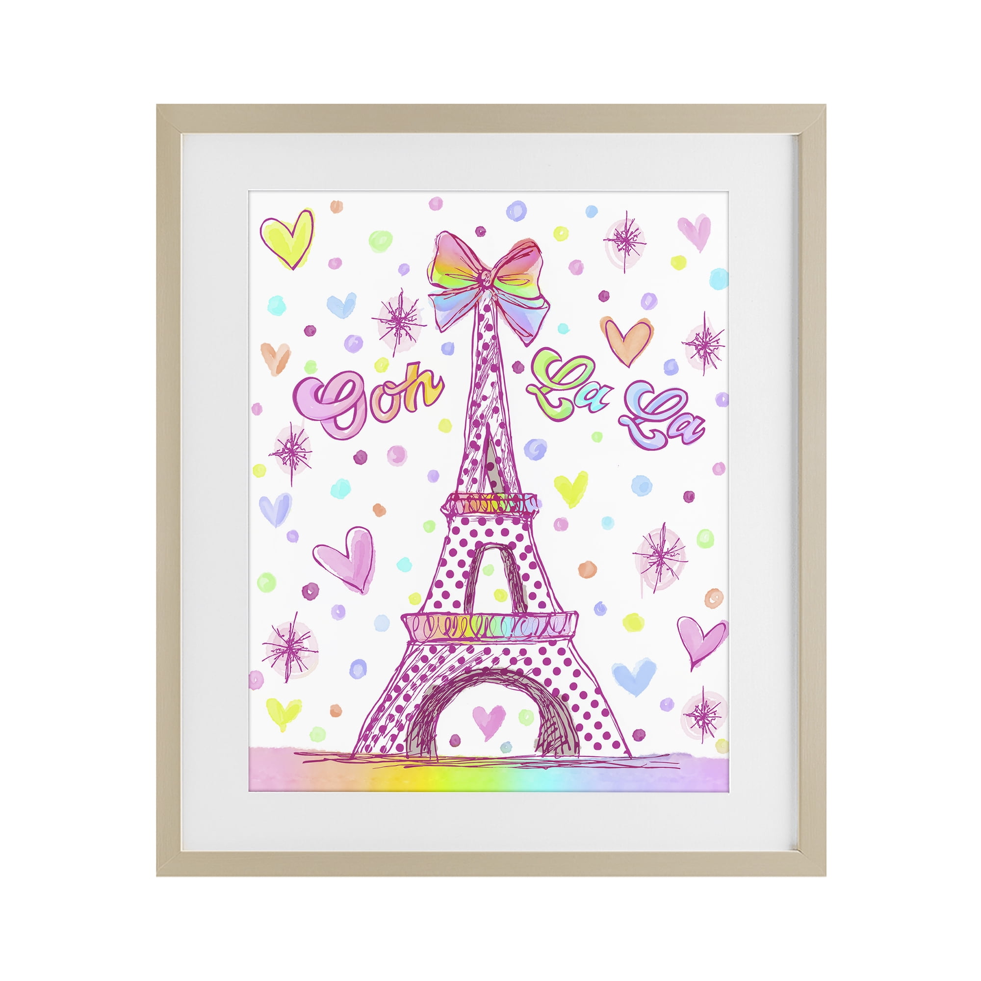 Stupell Industries Bright Pastels Eiffel Tower Birch Framed Print Under Glass, design by Jess Stempel