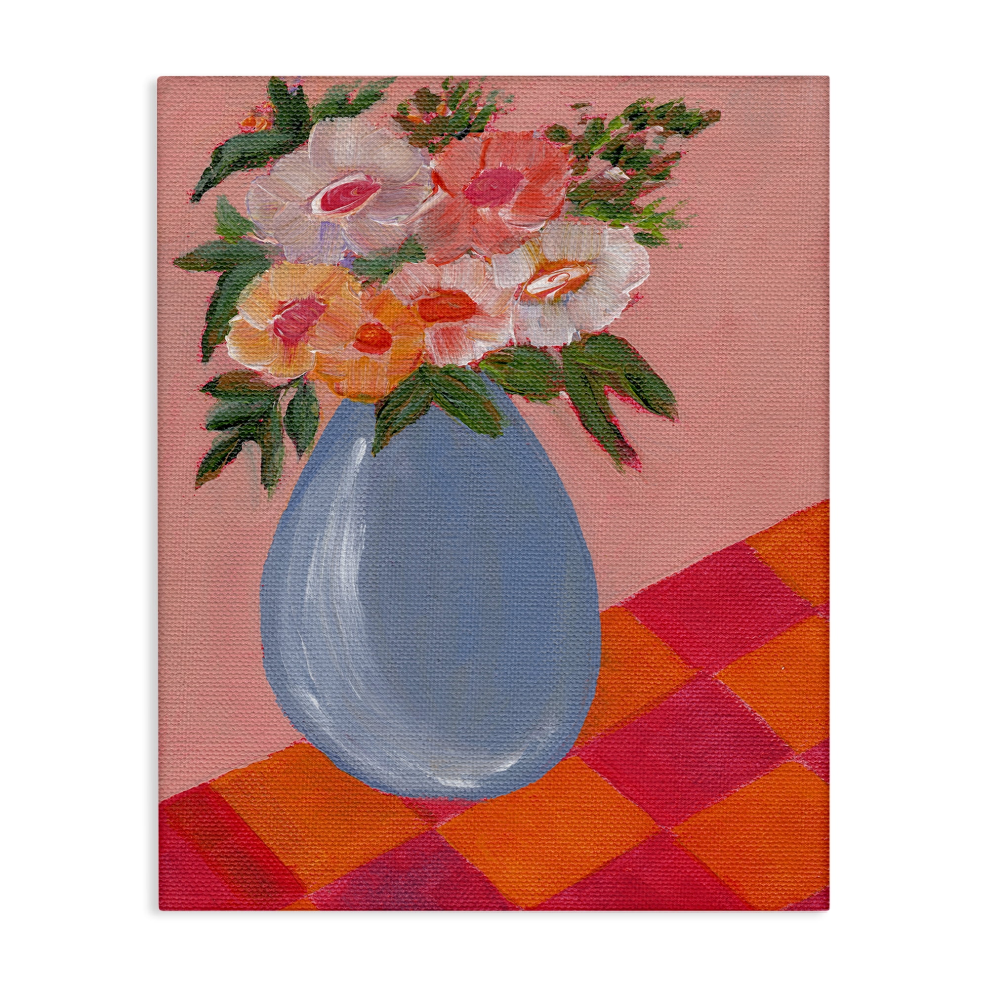 Stupell Industries Bright Pink Bouquet Plants & Flowers Painting Wrapped Canvas Art Print Wall Art, 16 x 20