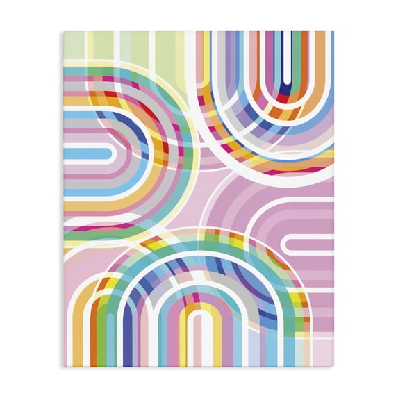 Stupell Industries Modern Bright Playful Rainbow Arches Canvas Art, 16 x 20, by Amber Sterling