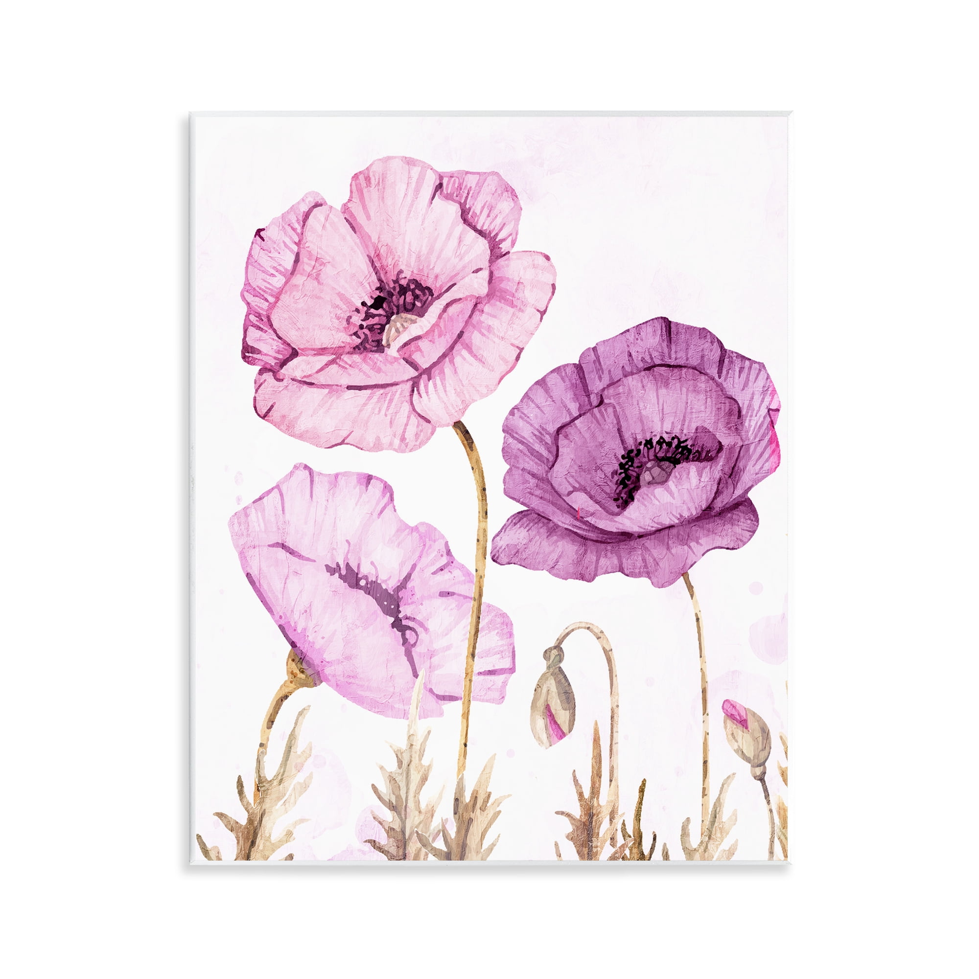 Stupell Industries Bright Poppies in Purple Wall Plaque Art, design by Kim Allen