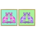 thumbnail image 1 of Stupell Industries Bright Purple Cat Pairs Animals Painting Gold Floater Framed Canvas Art Print Wall Art, 25 x 25, Set of 2, 1 of 9