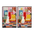 thumbnail image 1 of Stupell Industries Bright Room Sitting Cat Furniture Painting Black Framed Art Print Wall Art, 20 x 30, Set of 2, 1 of 2