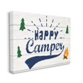 thumbnail image 1 of Stupell Industries Bright Rustic Sign Happy Camper Phrase Nature Activities Canvas Wall Art Design by Daphne Polselli, 16" x 20", 1 of 4