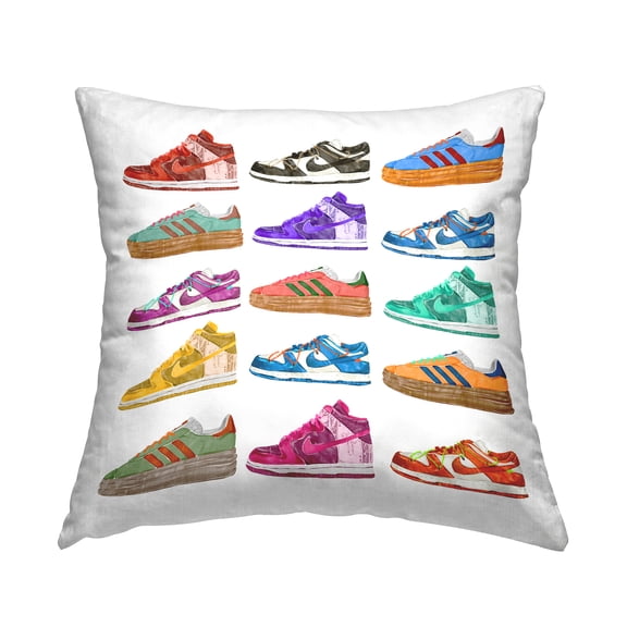 Stupell Industries Bright Sneaker Collection Decorative Printed Throw Pillow Design by Ziwei Li.