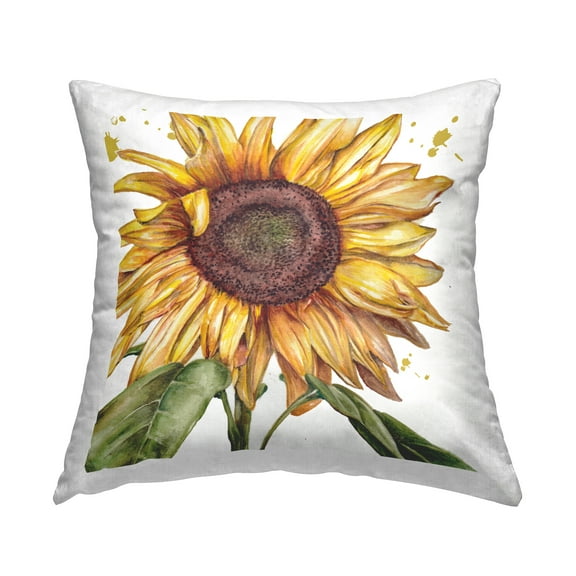 Stupell Industries Bright Sunflower Bloom Decorative Printed Throw Pillow, 18 x 18