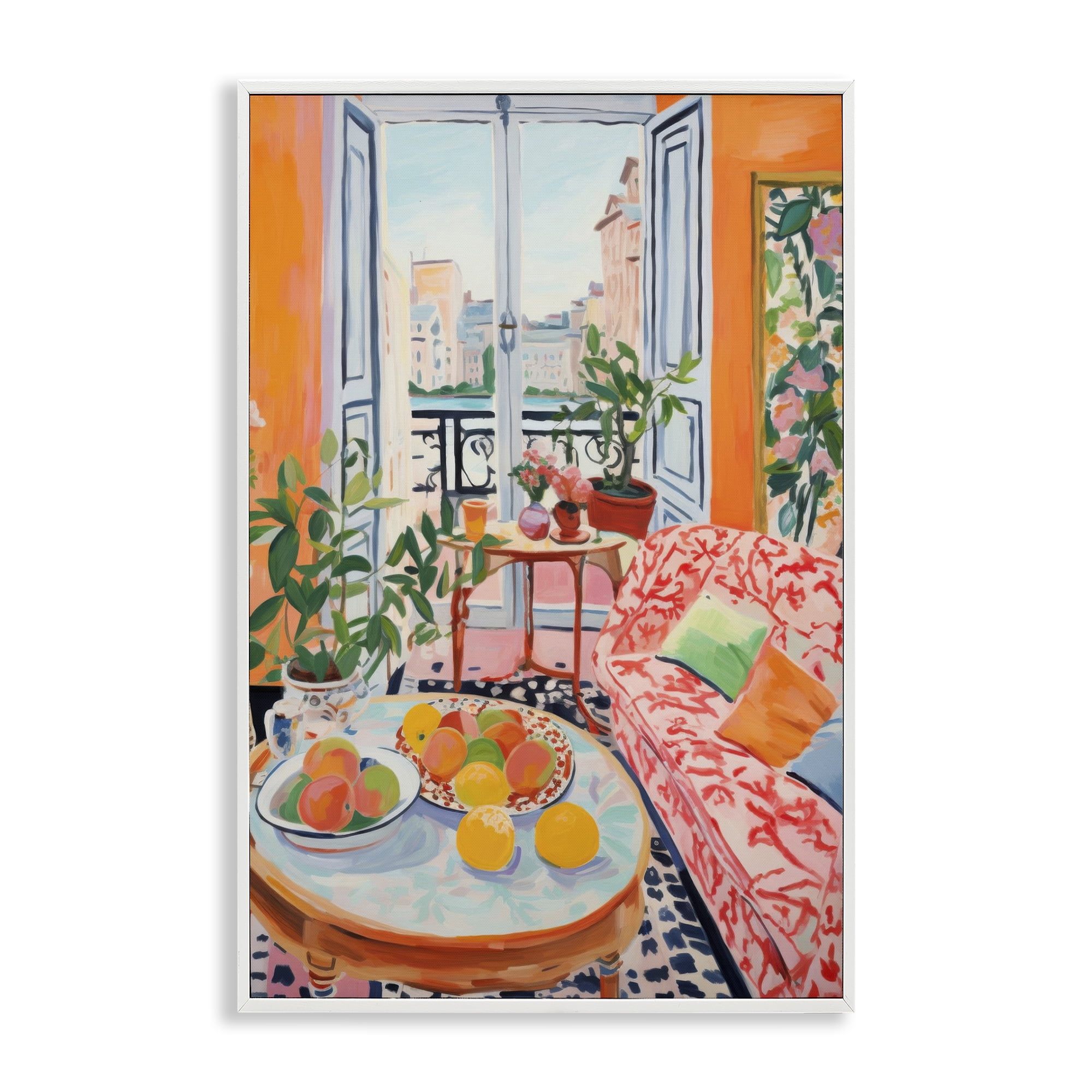 Stupell Industries Bright Sunlit Interior Furniture Painting White Framed Art Print Wall Art, 16 x 24
