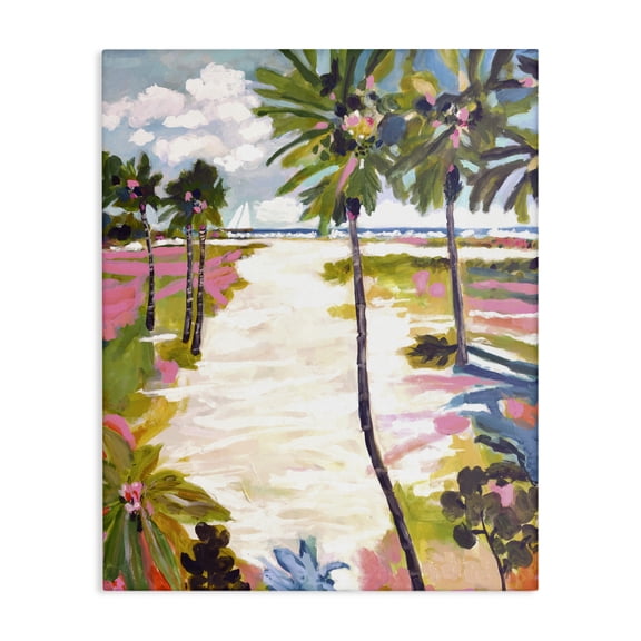 Stupell Industries Bright Sunlit Palm Trees Canvas Wall Art design by Karen Fields, 20 x 16
