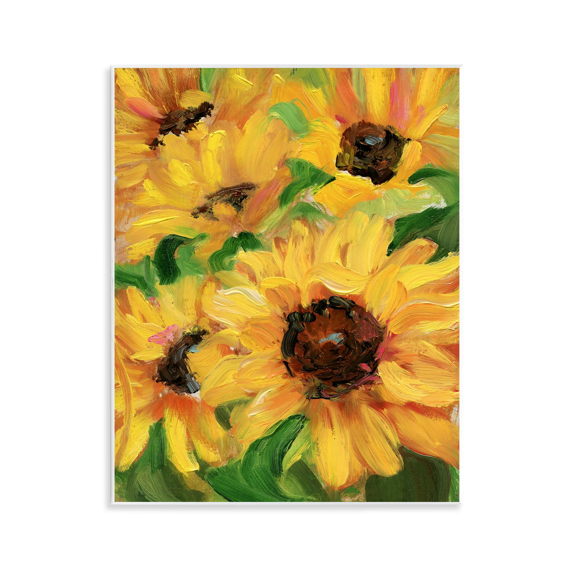 Stupell Industries Bright Sunny Sunflowers Botanical & Floral Painting Unframed Art Print Wall Art, 11 x 14