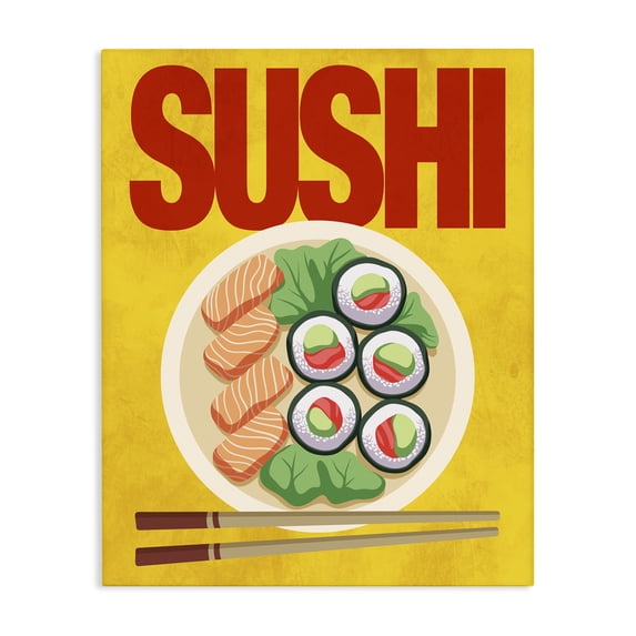 Stupell Industries Contemporary Bright Sushi & Chopsticks Canvas Art, 30 x 40, by Marcus Prime