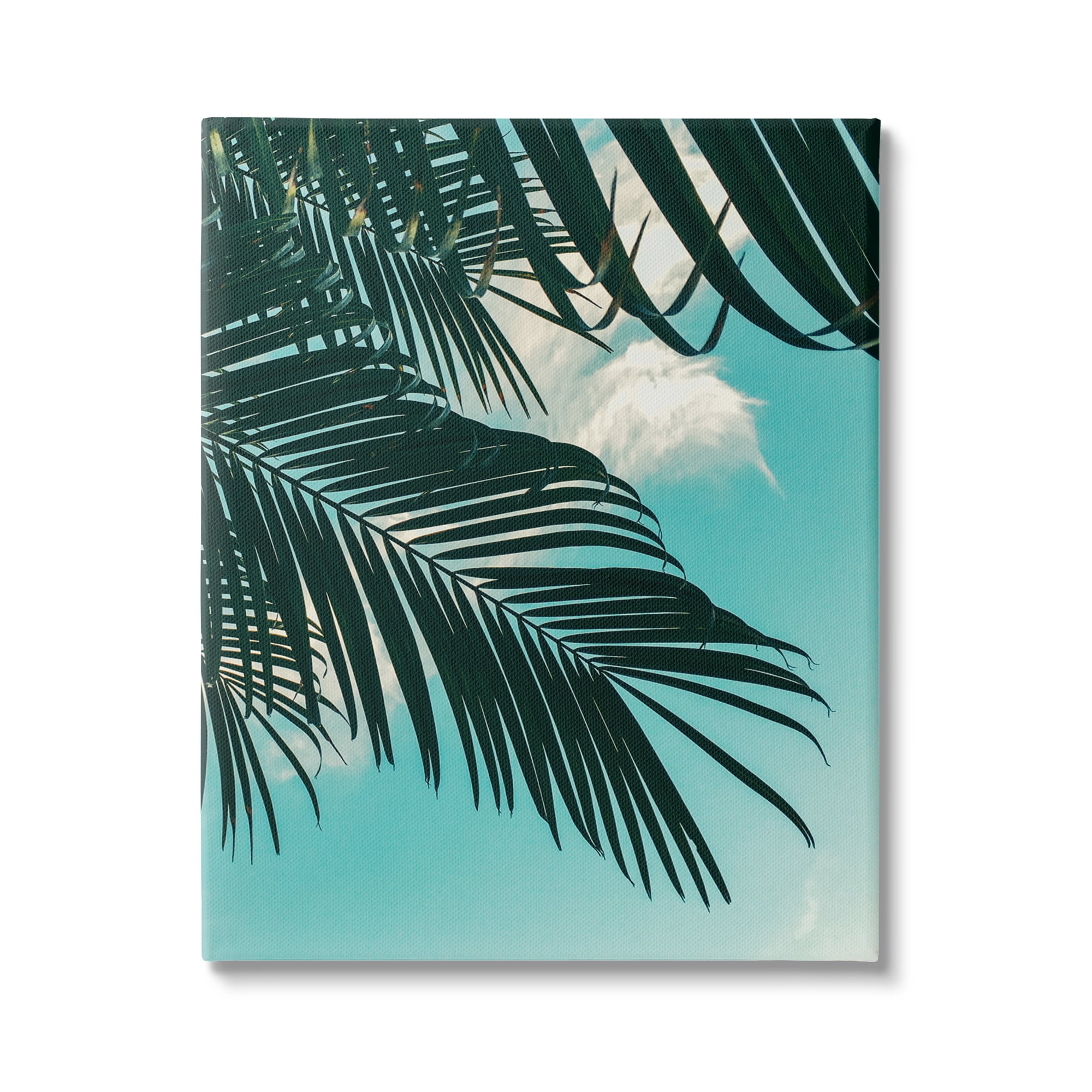 Stupell Industries Bright Tropical Palm Tree Leaves Against Blue Sky Canvas Wall Art, 24 x 30, Design by Amy Brinkman