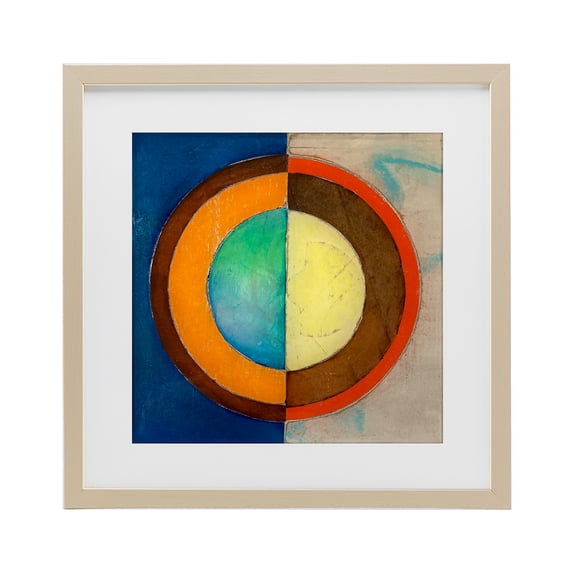 Stupell Industries Modern Bright Vertical Circle Symmetry Birch Framed Print Under Glass, 16 x 16, by Matthew Finger