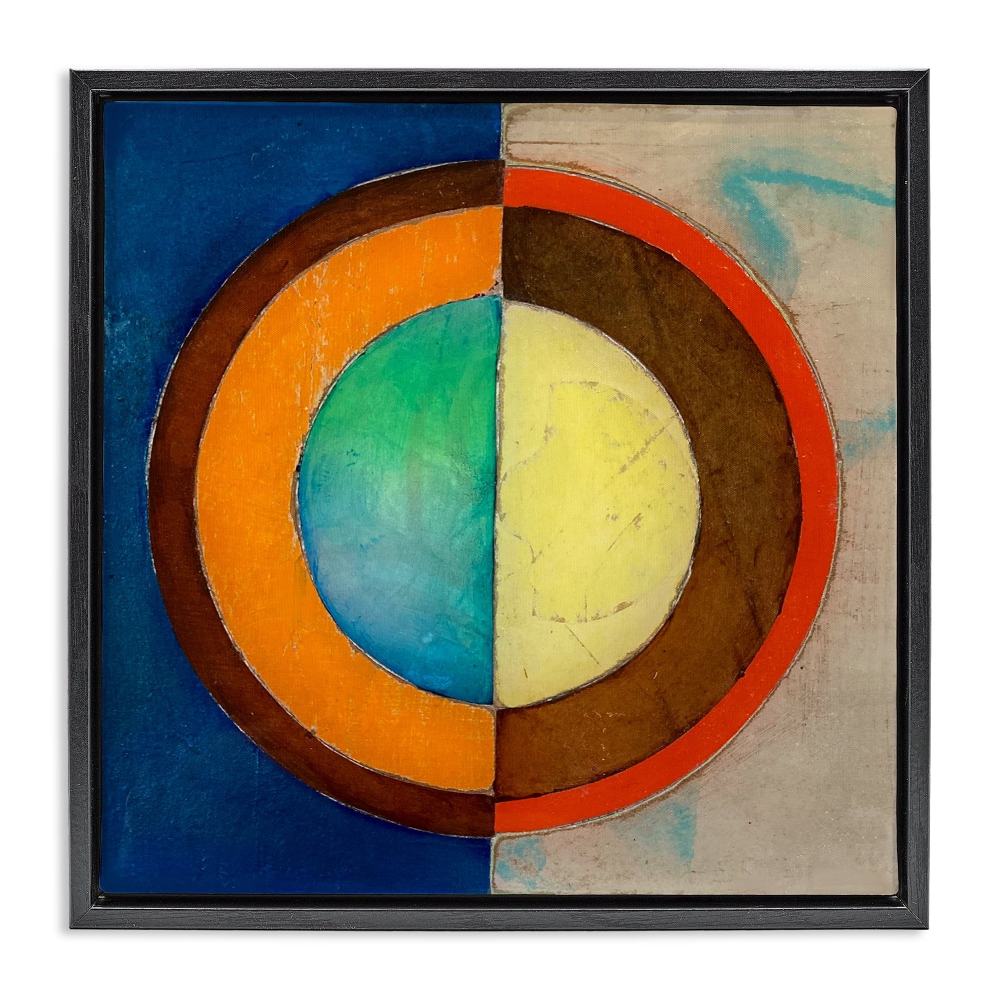 Stupell Industries Bright Vertical Circle Symmetry Black Framed Floater Canvas Wall Art, design by Matthew Finger