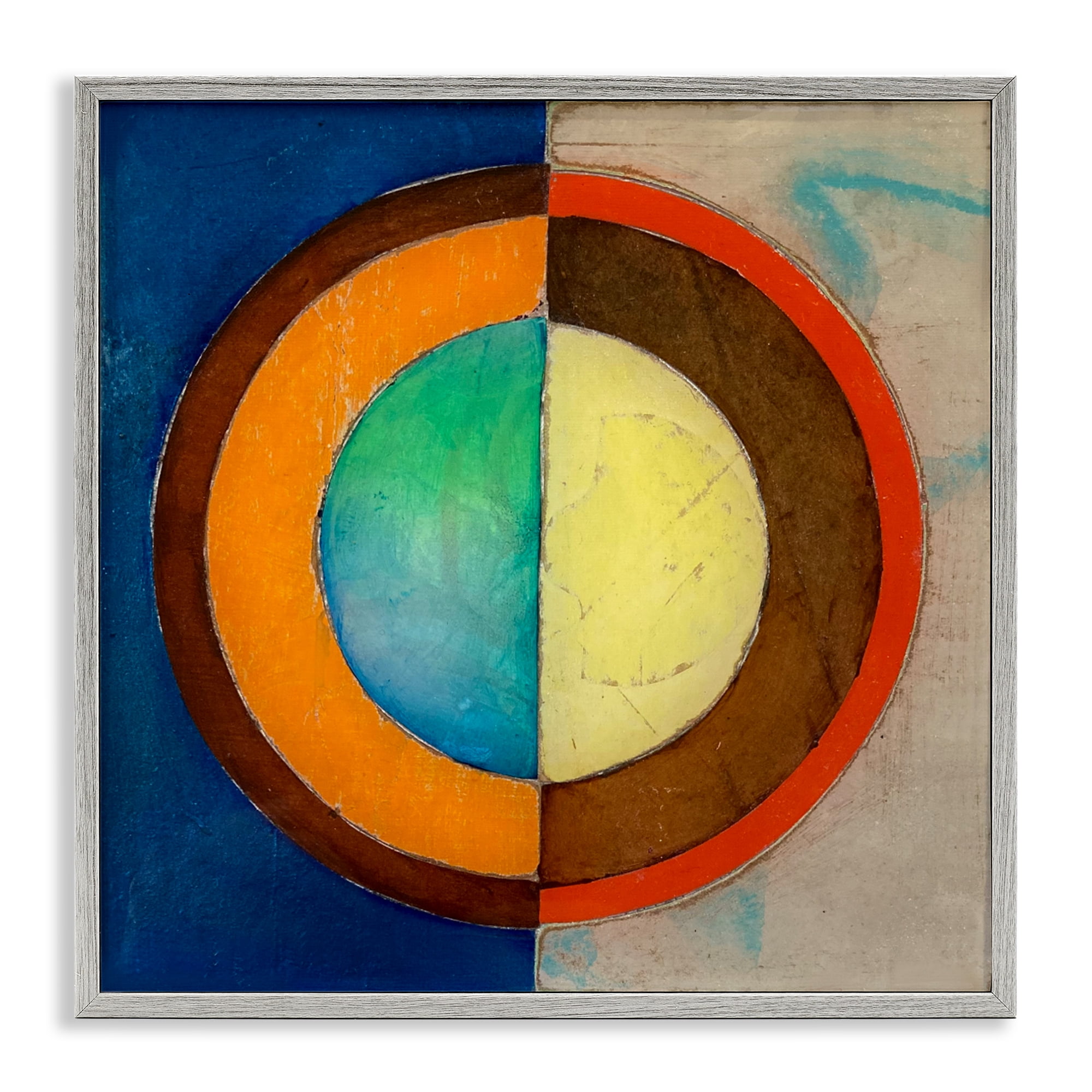 Stupell Industries Bright Vertical Circle Symmetry Gray Framed Giclee Art, design by Matthew Finger