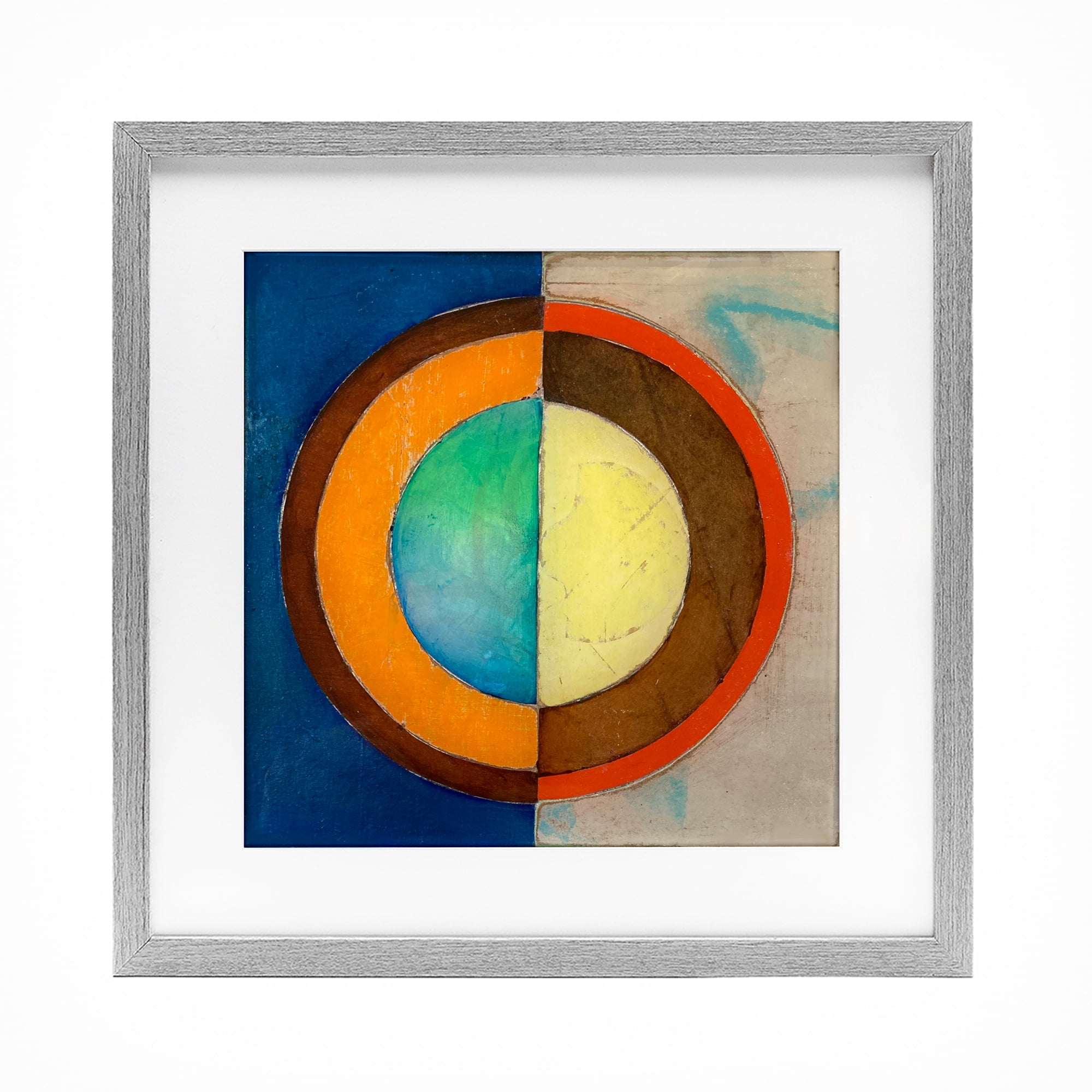 Stupell Industries Bright Vertical Circle Symmetry Gray Framed Print Under Glass, design by Matthew Finger