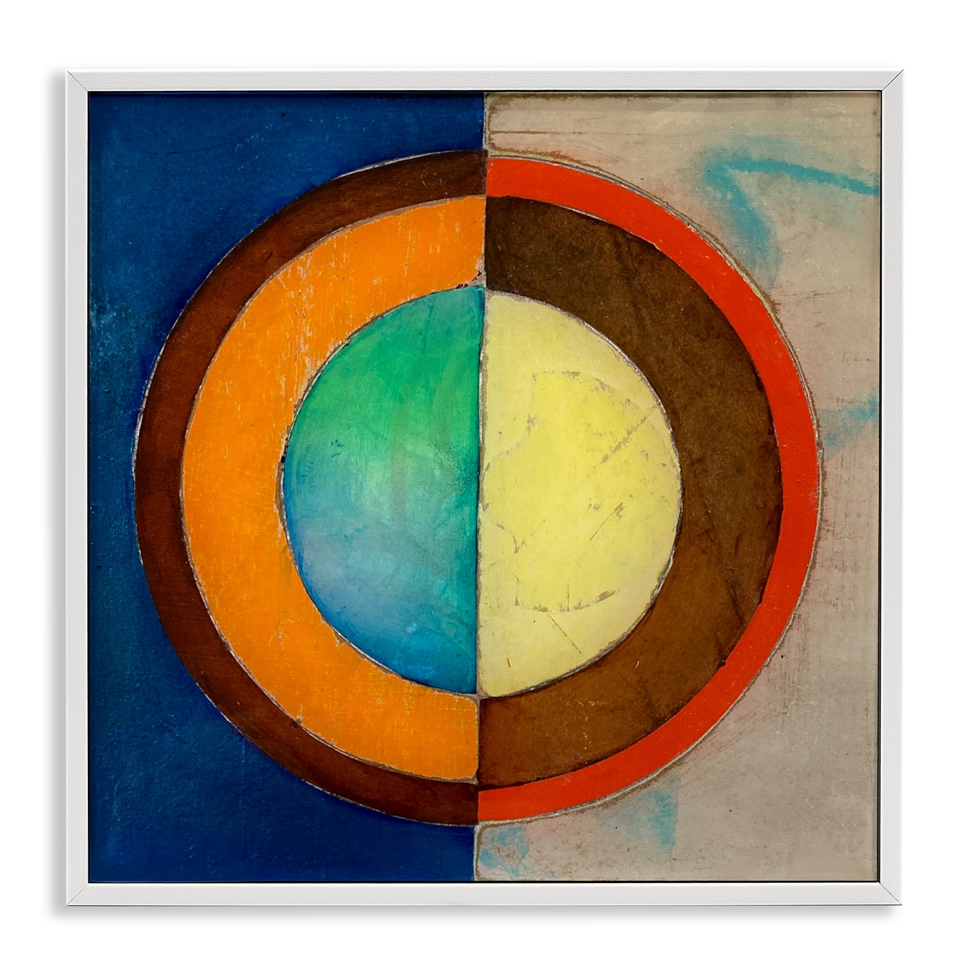 Stupell Industries Bright Vertical Circle Symmetry White Framed Giclee Art, design by Matthew Finger